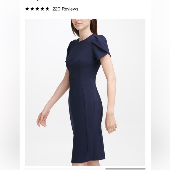 Calvin Klein Size 16 Tulip-Sleeve Sheath Dress - Picture 5 of 5